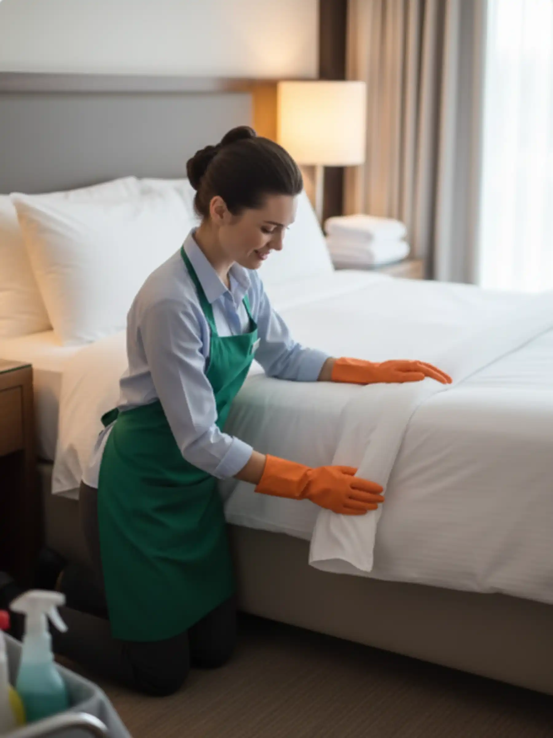 Reinigungskraft bei der Arbeit